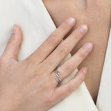 Anillo Delicado, Plata 925 bañada en rodio, Zirconia cúbica artificial