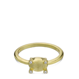 Anillo Delicado, Bañado en oro, Zirconia cúbica artificial