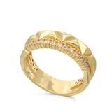 Anillo Delicado, Bañado en oro, Zirconia cúbica artificial