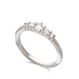 Anillo Delicado, Plata 925 bañada en rodio, Zirconia cúbica artificial
