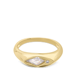 Anillo Delicado, Bañado en oro, Zirconia cúbica artificial