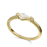Anillo Delicado, Bañado en oro, Zirconia cúbica artificial