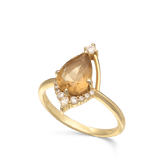 Anillo Delicado, Bañado en oro, Zirconia cúbica artificial