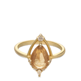 Anillo Delicado, Bañado en oro, Zirconia cúbica artificial