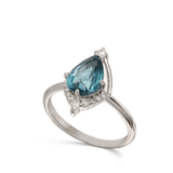 Anillo Delicado, Plata 925 bañada en rodio, Zirconia cúbica artificial