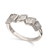Anillo Delicado, Plata 925 bañada en rodio, Zirconia cúbica artificial