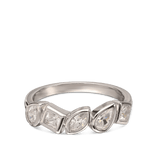 Anillo Delicado, Plata 925 bañada en rodio, Zirconia cúbica artificial