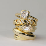 Anillo Delicado, Bañado en oro, Zirconia cúbica artificial
