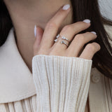 Anillo de Declaración, Plata 925 bañada en rodio, Zirconia cúbica artificial
