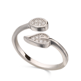 Anillo Delicado, Plata 925 bañada en rodio, Zirconia cúbica artificial