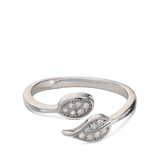 Anillo Delicado, Plata 925 bañada en rodio, Zirconia cúbica artificial