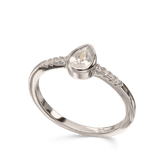 Anillo Delicado, Plata 925 bañada en rodio, Zirconia cúbica artificial