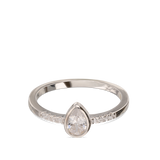 Anillo Delicado, Plata 925 bañada en rodio, Zirconia cúbica artificial