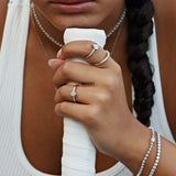 Anillo Delicado, Plata 925 bañada en rodio, Zirconia cúbica artificial