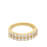 Anillo Delicado, Bañado en oro, Zirconia cúbica artificial