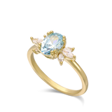 Anillo Delicado, Bañado en oro, Zirconia cúbica artificial