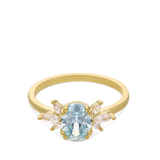 Anillo Delicado, Bañado en oro, Zirconia cúbica artificial