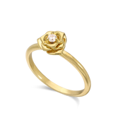 Anillo Delicado, Bañado en oro, Zirconia cúbica artificial