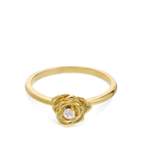 Anillo Delicado, Bañado en oro, Zirconia cúbica artificial