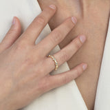 Anillo Delicado, Bañado en oro, Zirconia cúbica artificial