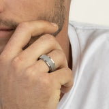 anillo de hombre, Acero inoxidable, Sin piedra