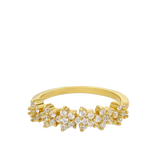 Anillo Delicado, Bañado en oro, Zirconia cúbica artificial
