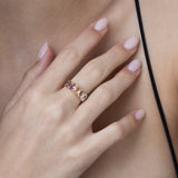 Anillo Delicado, Bañado en oro, Zirconia cúbica artificial