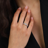 Anillo Delicado, Plata 925 bañada en rodio, Zirconia cúbica artificial