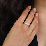 Anillo Delicado, Plata 925 bañada en rodio, Zirconia cúbica artificial