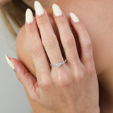 Anillo Delicado, Plata 925 bañada en rodio, Zirconia cúbica artificial