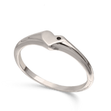 Anillo Delicado, Plata 925 bañada en rodio, Zirconia cúbica artificial