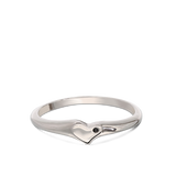 Anillo Delicado, Plata 925 bañada en rodio, Zirconia cúbica artificial