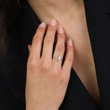 Anillo Delicado, Plata 925 bañada en rodio, Zirconia cúbica artificial