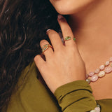 Anillo Delicado, Bañado en oro, Vidrio de plomo