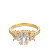 Anillo Delicado, Bañado en oro, Zirconia cúbica artificial