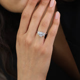 Anillo Delicado, Plata 925 bañada en rodio, Zirconia cúbica artificial