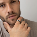 anillo de hombre, Acero inoxidable, Sin piedra
