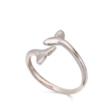 Anillo Delicado, Plata 925 bañada en rodio, Sin piedra