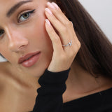 Anillo Delicado, Plata 925 bañada en rodio, Sin piedra