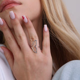 Anillo Delicado, Plata 925 bañada en rodio, Sin piedra
