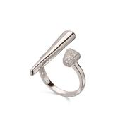 Anillo Delicado, Plata 925 bañada en rodio, Zirconia cúbica artificial