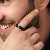 anillo de hombre, Acero inoxidable, Sin piedra