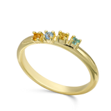 Anillo Delicado, Bañado en oro, Zirconia cúbica artificial