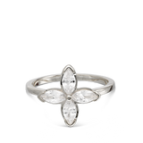 Anillo Delicado, Plata 925 bañada en rodio, Zirconia cúbica artificial