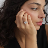 Anillo Delicado, Plata 925 bañada en rodio, Zirconia cúbica artificial