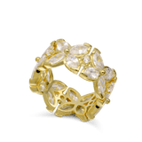 Anillo de Declaración, Bañado en oro, Zirconia cúbica artificial