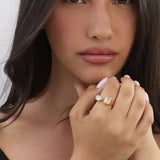 Anillo Delicado, Bañado en oro, Zirconia cúbica artificial