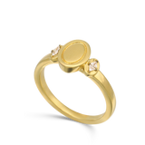 Anillo Delicado, Bañado en oro, Zirconia cúbica artificial