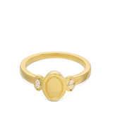 Anillo Delicado, Bañado en oro, Zirconia cúbica artificial