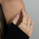 Anillo Delicado, Bañado en oro, Zirconia cúbica artificial